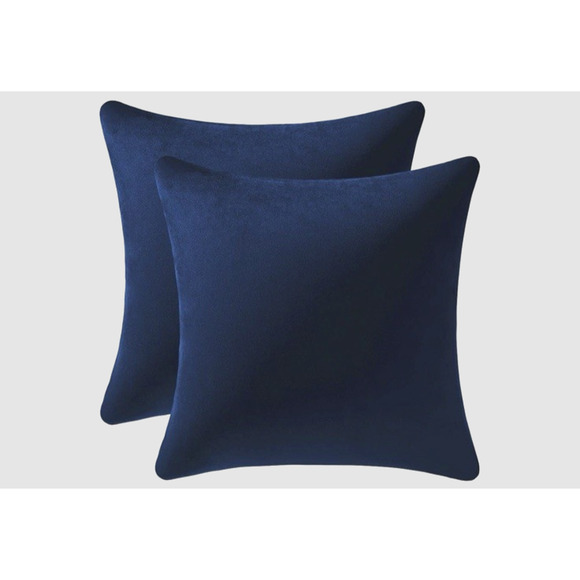 2 Pack Velvet Throw Pillow Covers 17" x 17" Navy Blue Pillow Cases New NO-Tag... - Picture 2 of 8